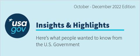 USAGov's FY2023 First Quarter Insights infographic cover image